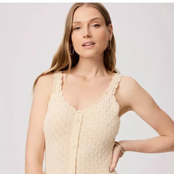 PAIGE  faustine crochet dress in Ecru Size M New With Tags $279 - Picture 4 of 9